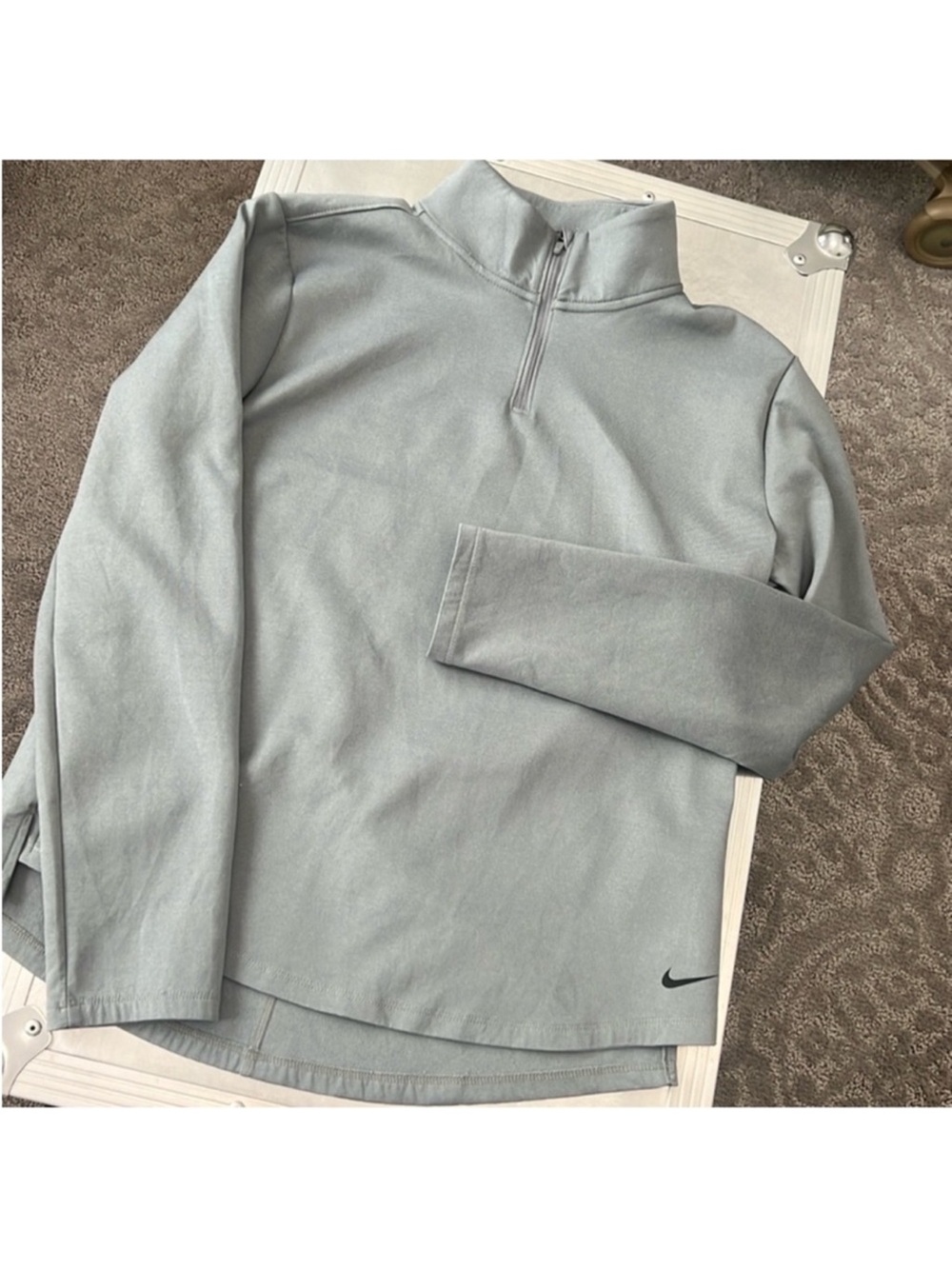 Nike womens Sage Gray Half-Zip Performance Pullover